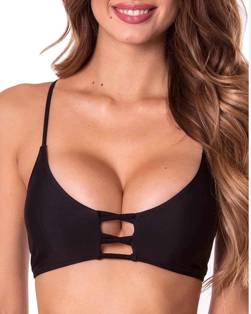 push up black bikini top