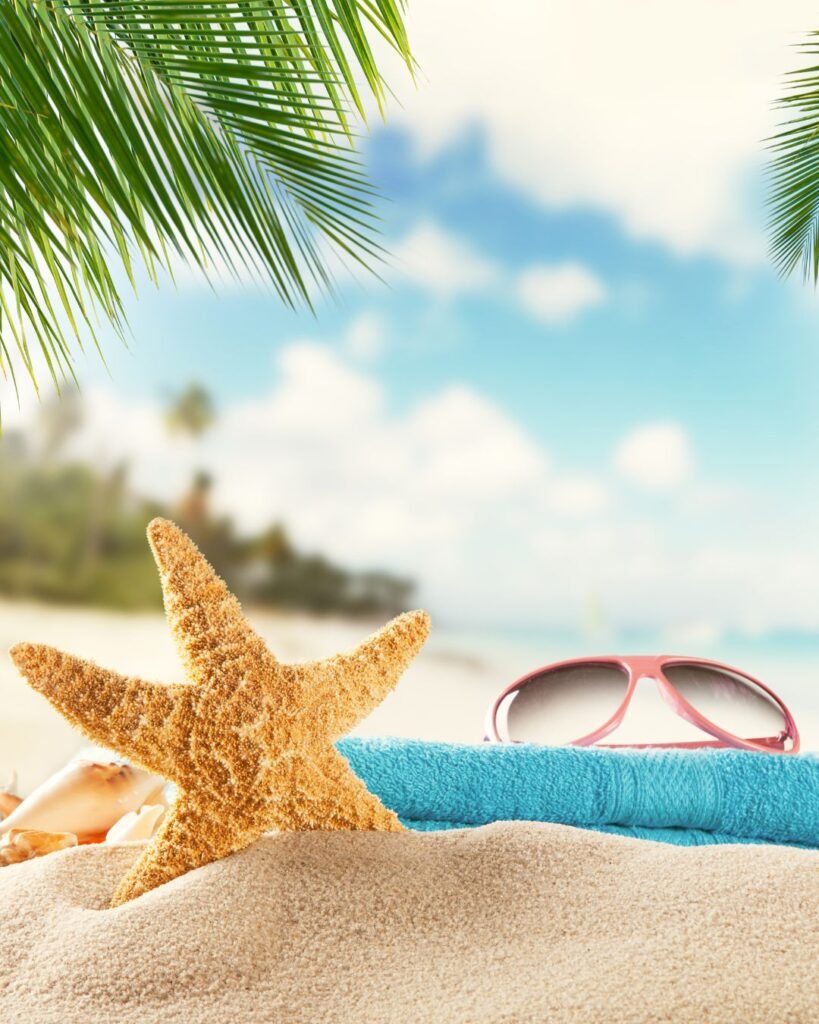 Summer beach sunglass starfish