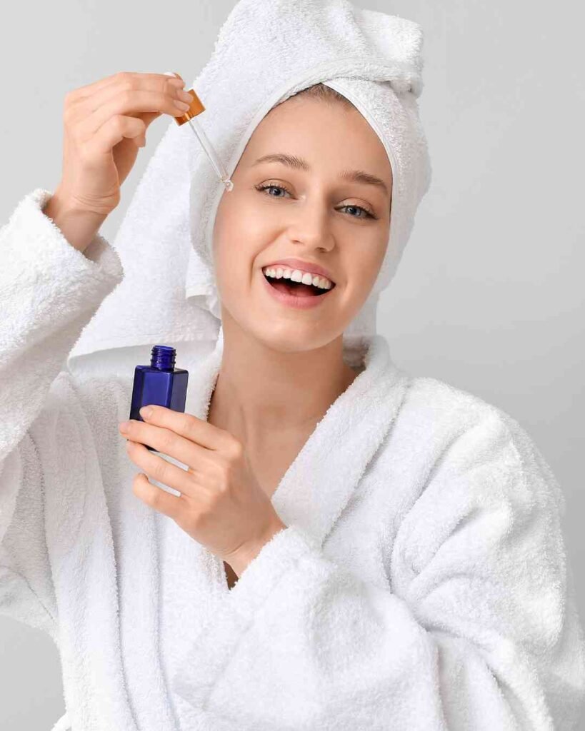 applying anti-aging serum